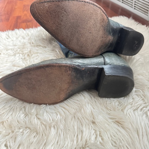 J. Chisholm Vintage Western Leather Cowboy Boots Blue and Gray Size 10 - Picture 5 of 8